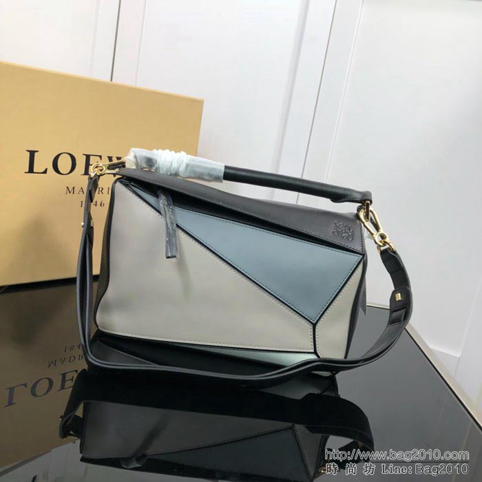 LOEWE羅意威 拼色熱銷款 puzzle bag 可折疊 牛皮手提肩背包 大小號 L0153  jdl1241